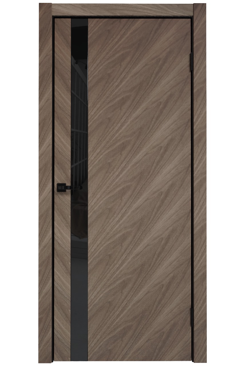 Onde 01 Орех американский натур. диагональ/Лакобель черный ДО 80