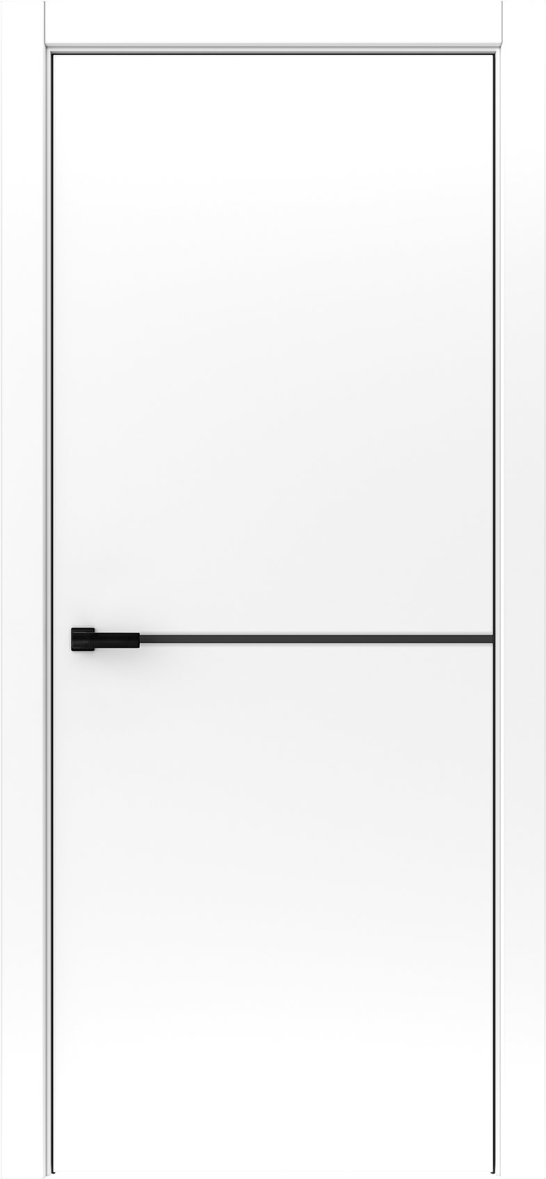 Платинум (П-1/1Г ЧК с 4х сторон , белый софт, черный молдинг,врезка защелки,без фурнитуры) 80