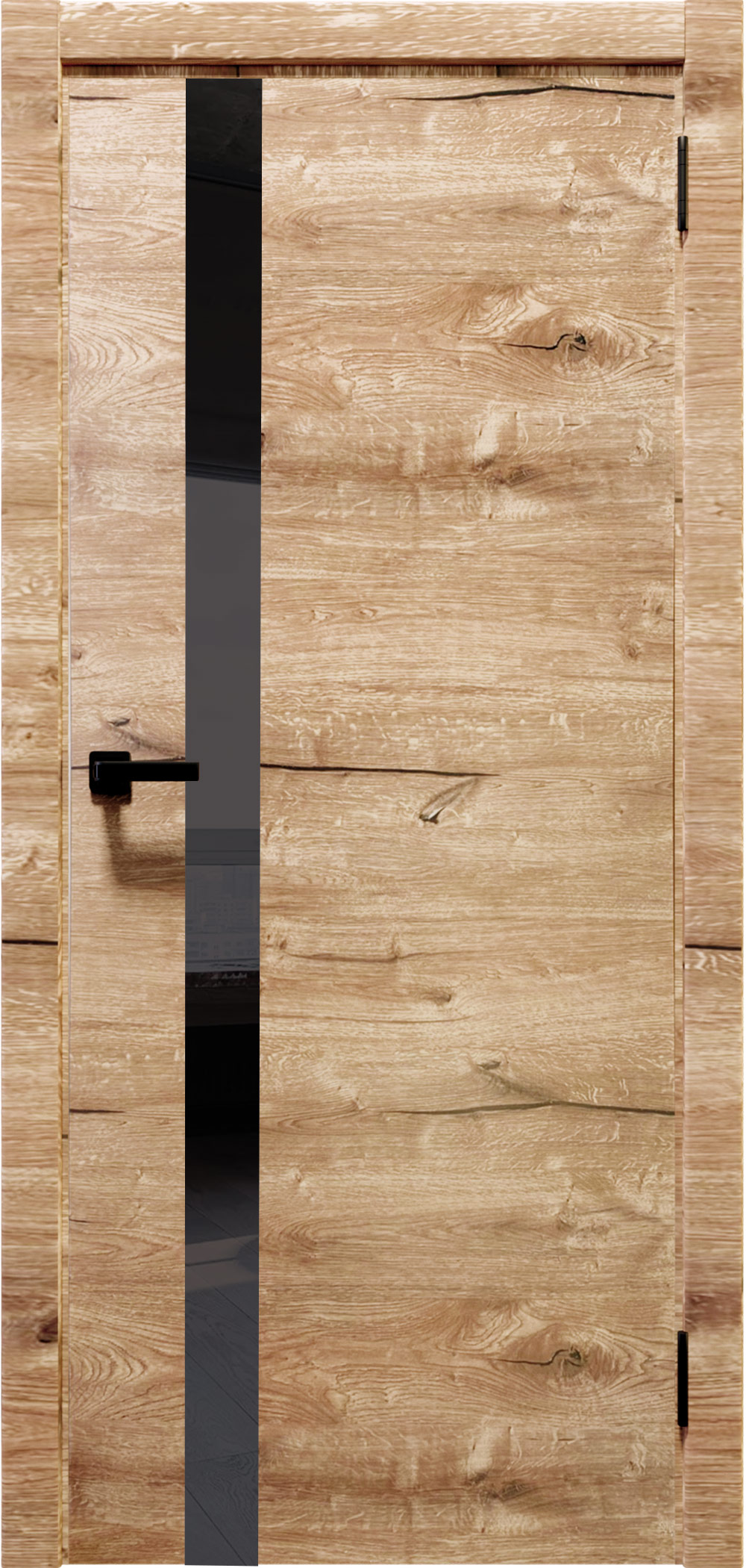 ROYAL 2 Дуб пацифика/Черное стекло ДГ 80