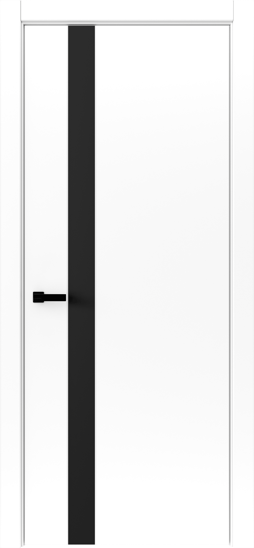 Платинум (П-3 ЧК с 4х сторон, белый софт, стекло черное,врезка защелки,без фурнитуры) 80