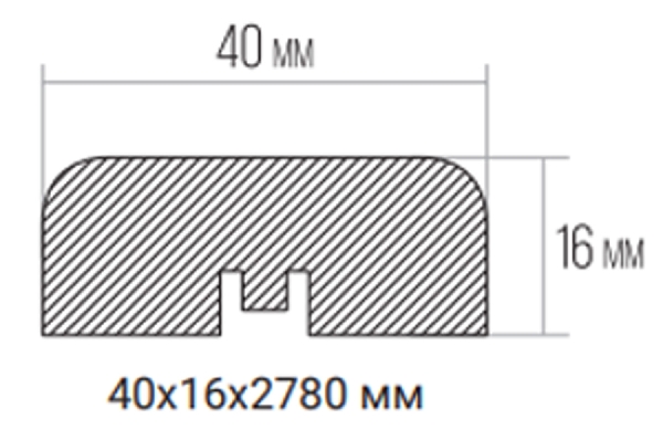 Декоративная рейка Эмалит белый (40*16*2780)